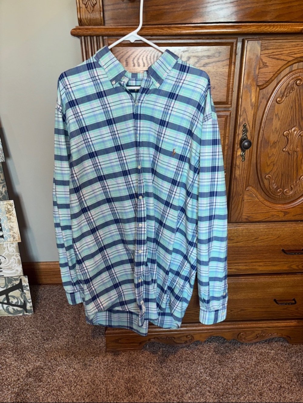 Ralph Lauren Plaid Button-Down Shirt - Blue & Green
